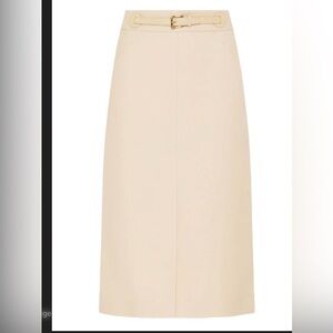 Valentino Garavani Belted Virgin Wool & Silk Midi Skirt
